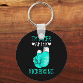 Ich bin netter nach Kickboxen Lustiger Kickboxer,  Schlüsselanhänger (Vorderseite)