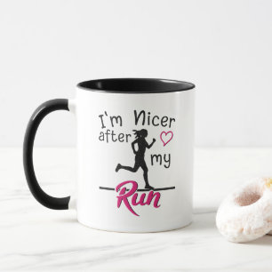 Ich bin netter nach meinem Lauf lustiger Kaffee Tasse