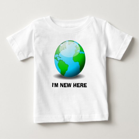 Ich bin neu hier baby t-shirt (Vorderseite)