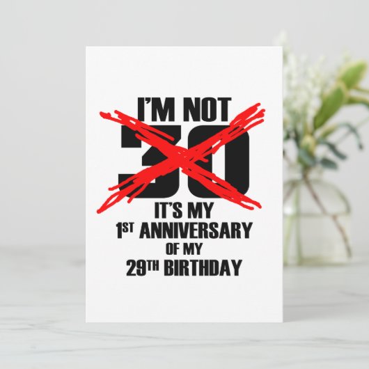 Ich bin nicht 30 einladung (Stehend Vorderseite)