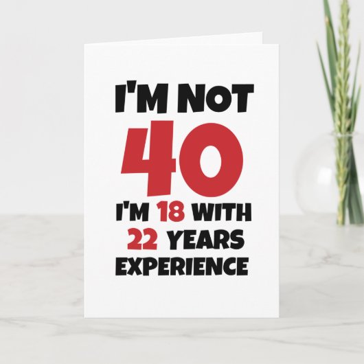 Ich bin nicht 40 karte (Vorderseite)