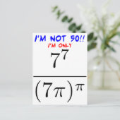 Ich bin nicht 50! postkarte (Stehend Vorderseite)