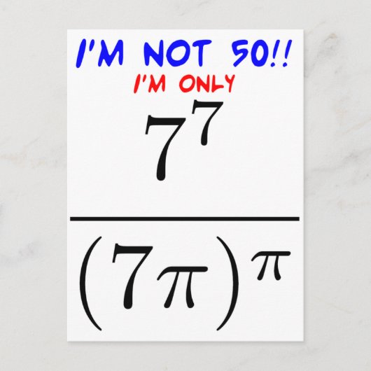 Ich bin nicht 50! postkarte (Vorderseite)