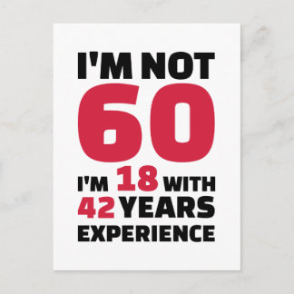 Ich bin nicht 60 Jahre alt Postkarte