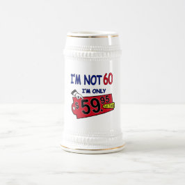 Ich bin nicht 60 Spaß Geburtstag Stein Bierglas