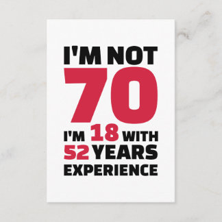 Ich bin nicht 70 Jahre alt Karte