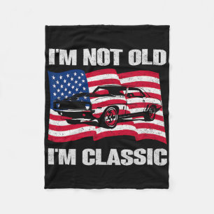 Ich bin nicht alt, ich bin Clic Car America Flagge Fleecedecke