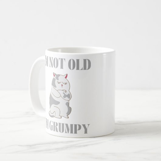Ich bin nicht alt, ich bin grauenhaft katzenarmes kaffeetasse (Vorderseite Links)