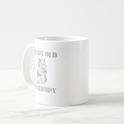 Ich bin nicht alt, ich bin grauenhaft katzenarmes kaffeetasse (Vorderseite Links)