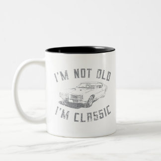 Ich bin nicht alt, ich bin klassisch lustig Auto G Zweifarbige Tasse