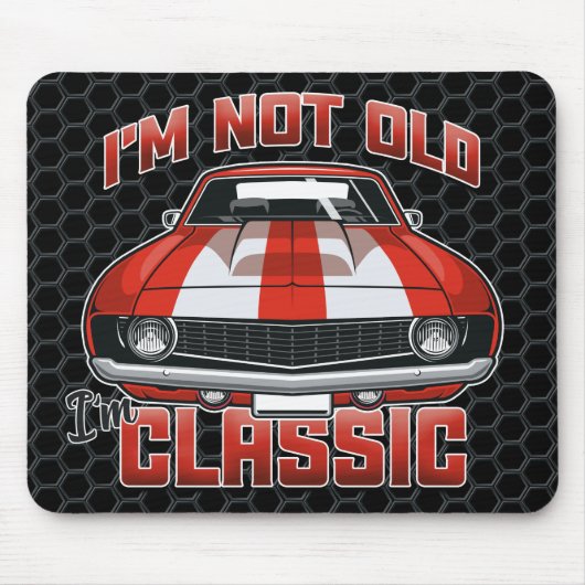 Ich bin nicht alt, ich bin klassisch - Retro Red M Mousepad (Vorne)