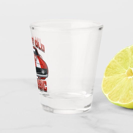 Ich bin nicht alt, ich bin klassisch - Retro Red M Schnapsglas (Rechts)