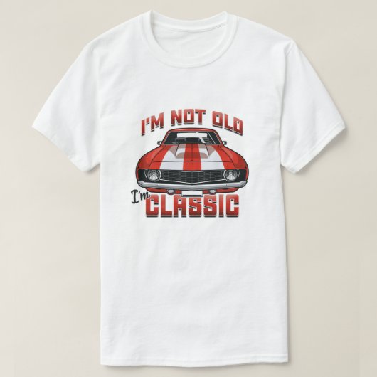 Ich bin nicht alt, ich bin klassisch - Retro Red M T-Shirt (Design vorne)