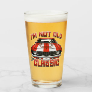 Ich bin nicht alt, ich bin klassisch - Retro roter Glas