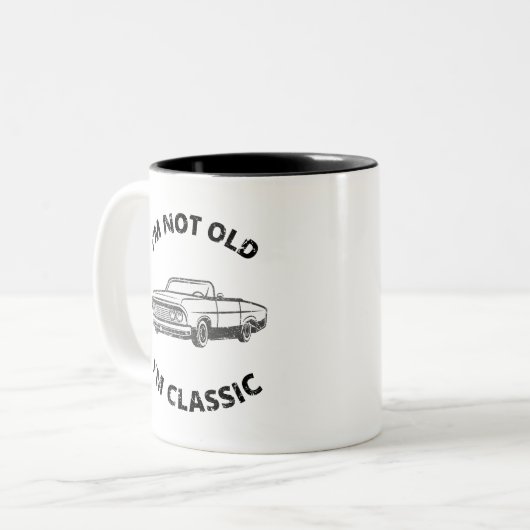 Ich bin nicht alt, ich bin klassisch zweifarbige tasse (Vorderseite Links)