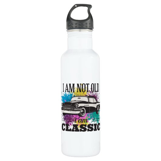 Ich bin nicht alt, ich bin klassische grungy Farbe Edelstahlflasche (Vorderseite)