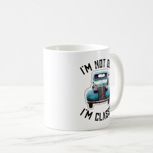 Ich bin nicht alt, ich bin klassischer Autos-Grafi Kaffeetasse (VorderseiteRechts)