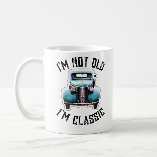 Ich bin nicht alt, ich bin klassischer Autos-Grafi Kaffeetasse (Links)