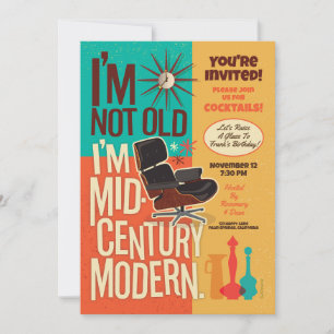 Ich bin nicht alt, ich bin Mid-Century Modern Part Einladung