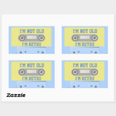 "Ich bin nicht alt, ich bin Retro." Rechteckiger Aufkleber (Blatt)