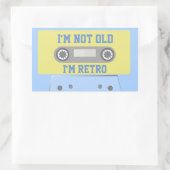 "Ich bin nicht alt, ich bin Retro." Rechteckiger Aufkleber (Tasche)