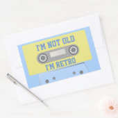 "Ich bin nicht alt, ich bin Retro." Rechteckiger Aufkleber (Umschlag)