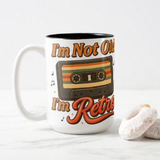 Ich bin nicht alt, ich bin Retro Vintage-Kassette Zweifarbige Tasse