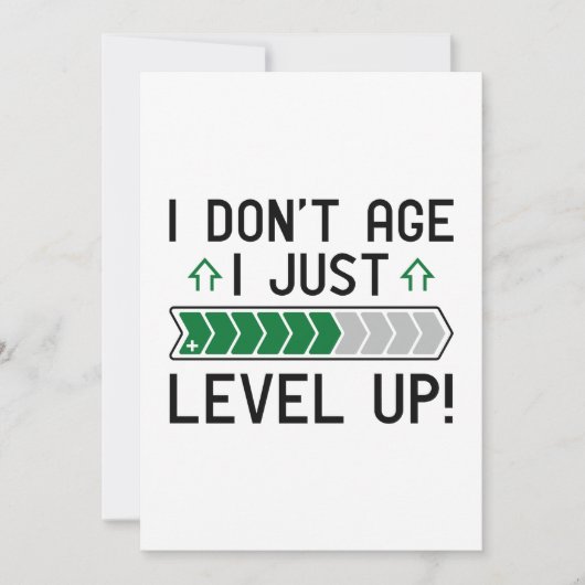 Ich bin nicht älter als nur Level Up Dankeskarte (Vorderseite)