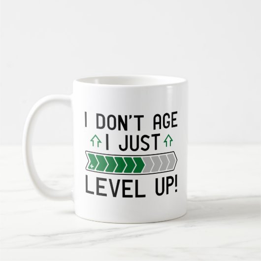 Ich bin nicht älter als nur Level Up Kaffeetasse (Links)
