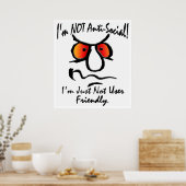 Ich bin nicht antisozial (1) poster (Küche)