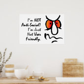 Ich bin nicht antisozial (2) poster (Küche)