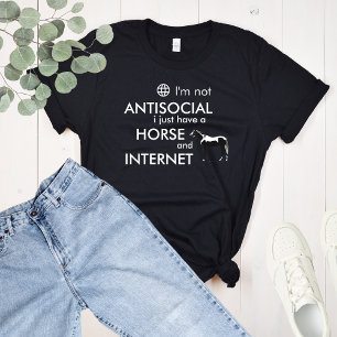 Ich bin nicht antisozial Ich habe Pferd und Intern T-Shirt