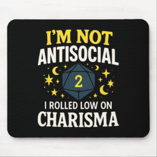 Ich bin nicht asozial - Lustiger Tabletop-RPG-Spie Mousepad