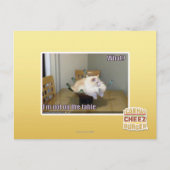 Ich bin nicht auf dem Tisch Postkarte (Vorderseite)