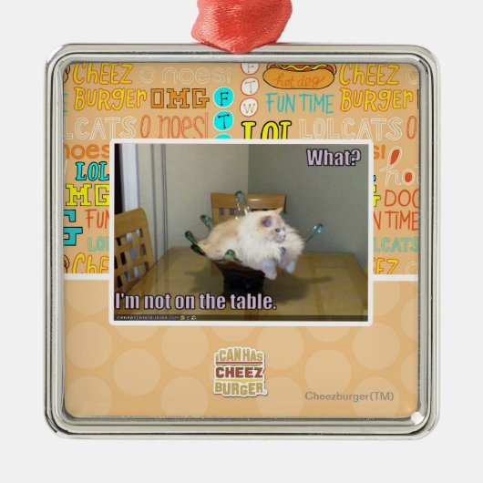 Ich bin nicht auf der Tabelle Silbernes Ornament (Vorne)