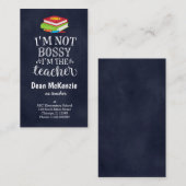 Ich bin nicht aufsässig. Ich bin der Lehrer Visitenkarte (Vorne/Hinten)