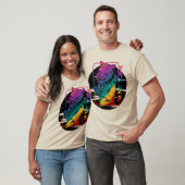 Ich bin nicht Beängstigend - farbenfroher Wolf Gra T-Shirt (Unisex)