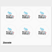 Ich bin nicht bereit für Hillary Runder Aufkleber (Blatt)