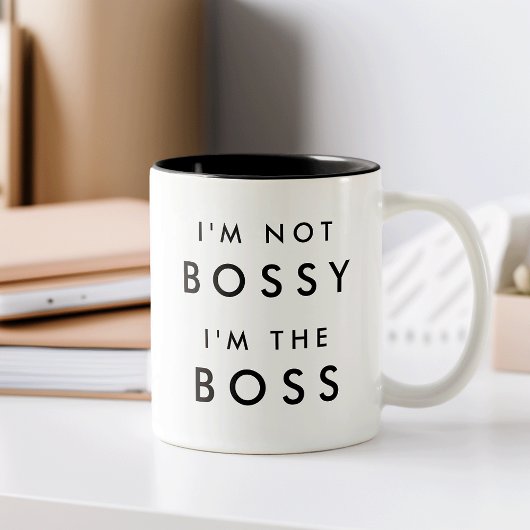 Ich bin nicht Bossy, ich bin der Boss Zweifarbige Tasse
