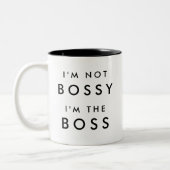 Ich bin nicht Bossy, ich bin der Boss Zweifarbige Tasse (Links)