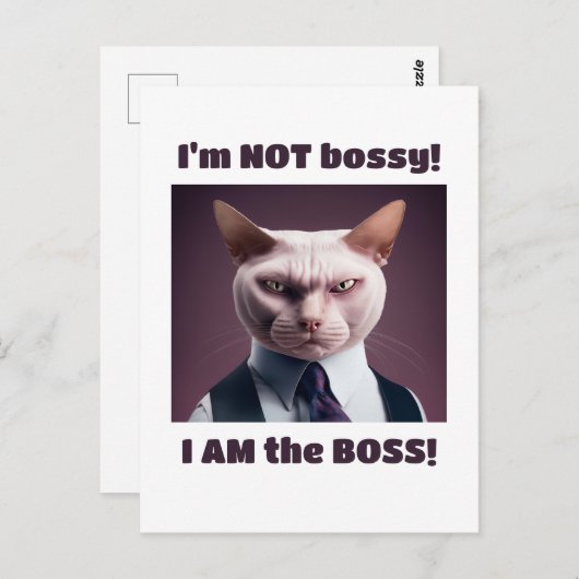 Ich bin nicht Bossy, ich bin die Boss - Funny Boss Postkarte (Vorne/Hinten)