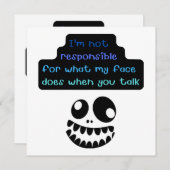 Ich bin nicht dafür verantwortlich, was mein Gesic Einladung (Vorne/Hinten)