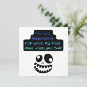 Ich bin nicht dafür verantwortlich, was mein Gesic Einladung (Stehend Vorderseite)