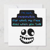 Ich bin nicht dafür verantwortlich, was mein Gesic Einladung (Rückseite)