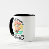 Ich bin nicht dafür verantwortlich, was mein Gesic Tasse (Vorderseite Links)