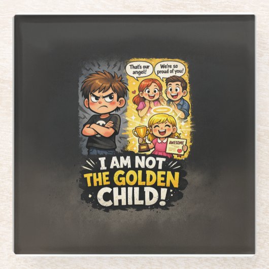 Ich bin nicht das goldene Kind Glasuntersetzer (Vorderseite)