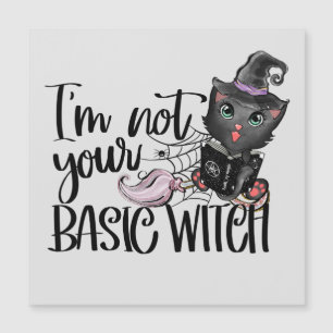 Ich bin nicht deine Grundhexe - Schwarze Katze Magnetkarte