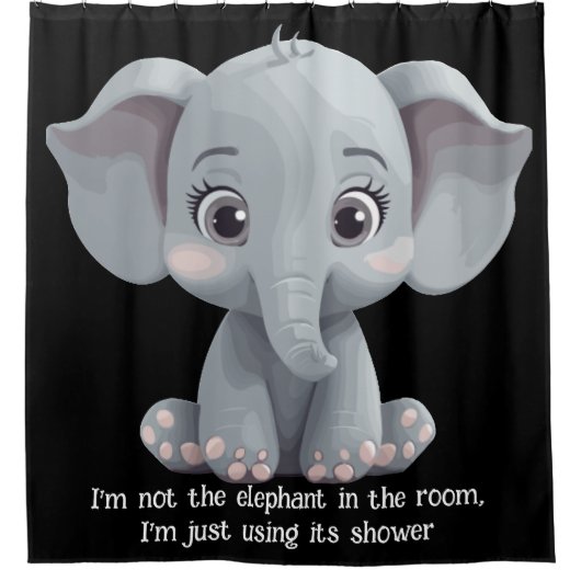 Ich bin nicht der Elefant im Zimmer Duschvorhang (Vorderseite)