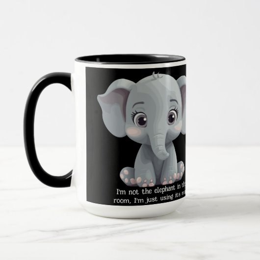 Ich bin nicht der Elefant im Zimmer Tasse (Links)