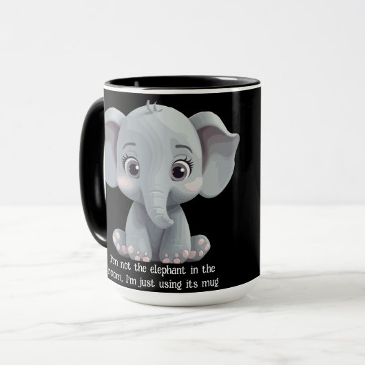 Ich bin nicht der Elefant im Zimmer Tasse (Vorderseite Links)